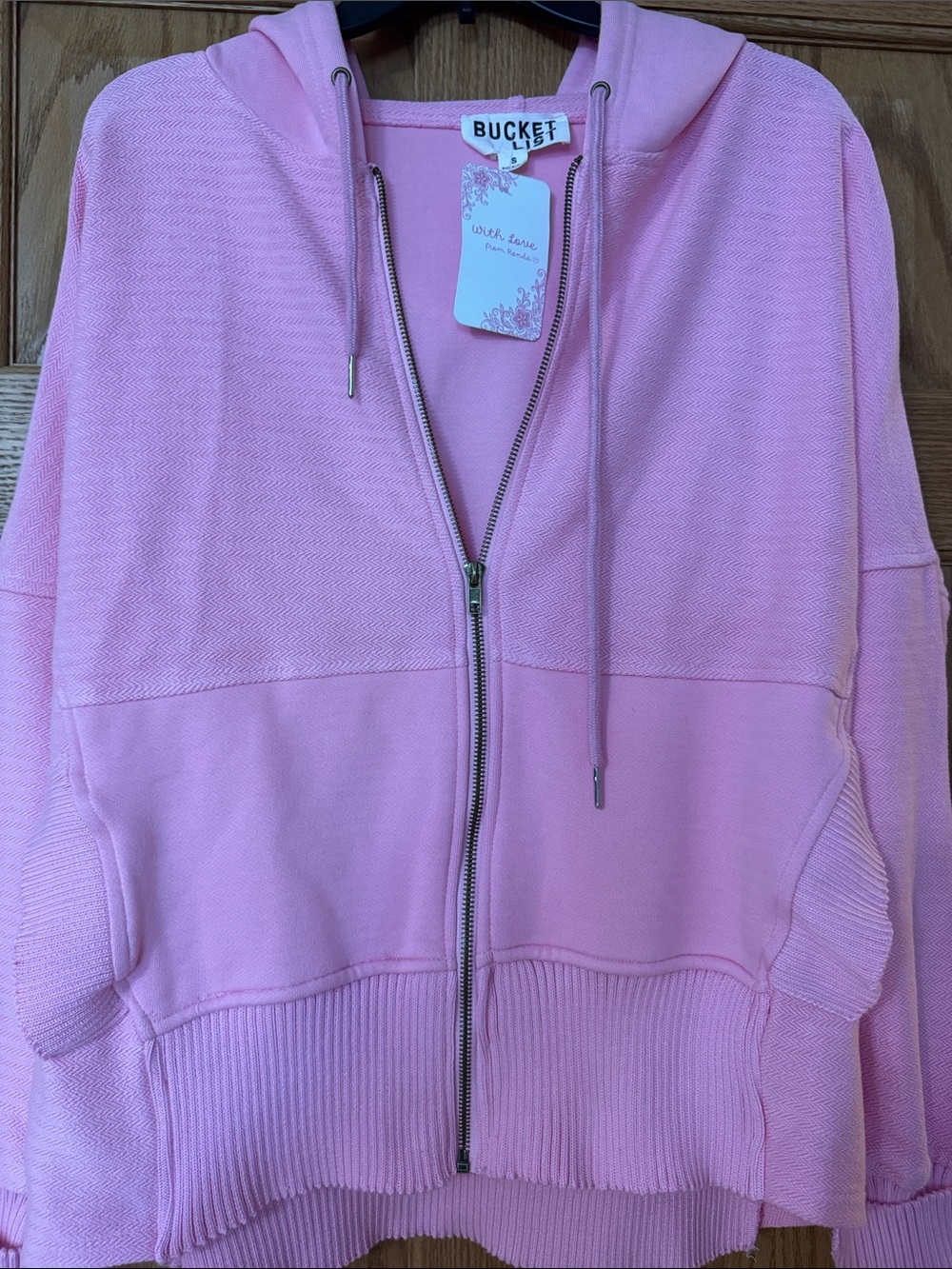 BUCKETLIST Pink Full-Zip Hooded Sweatshirt